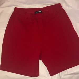 Fashion Nova Red Biker Shorts